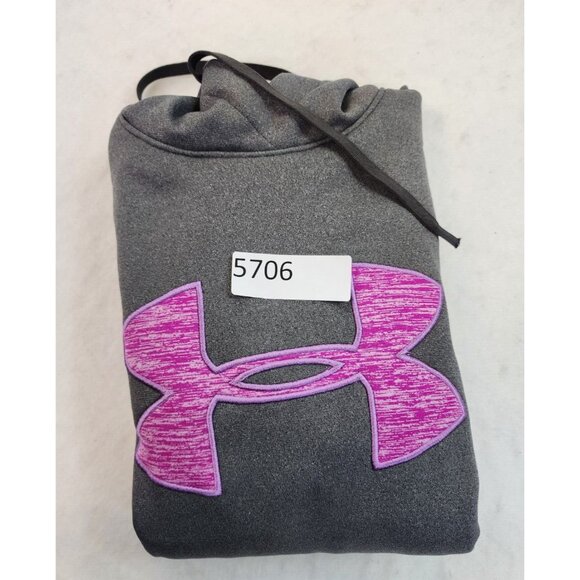 UNDER ARMOUR COLD GEAR LONG SLEEVE Gray Pink Hoodie Women M Activewear Sport - Picture 7 of 7